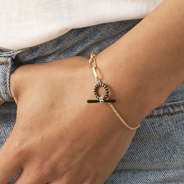 Pulsera de cadena SESHA - Negro / Oro - Pulseras  | Agatha