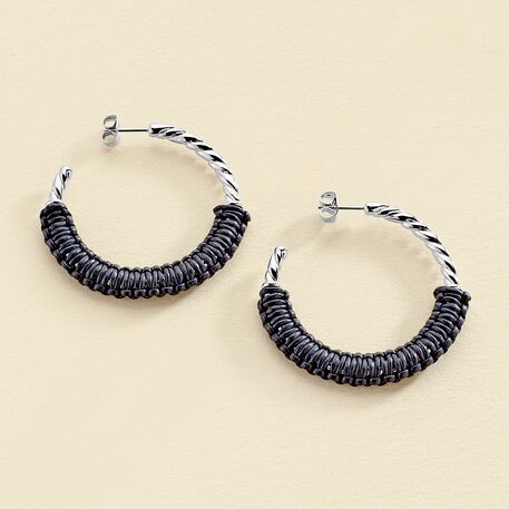 Criollas TWIGGY - Plateado / azul oscuro - Pendientes  | Agatha