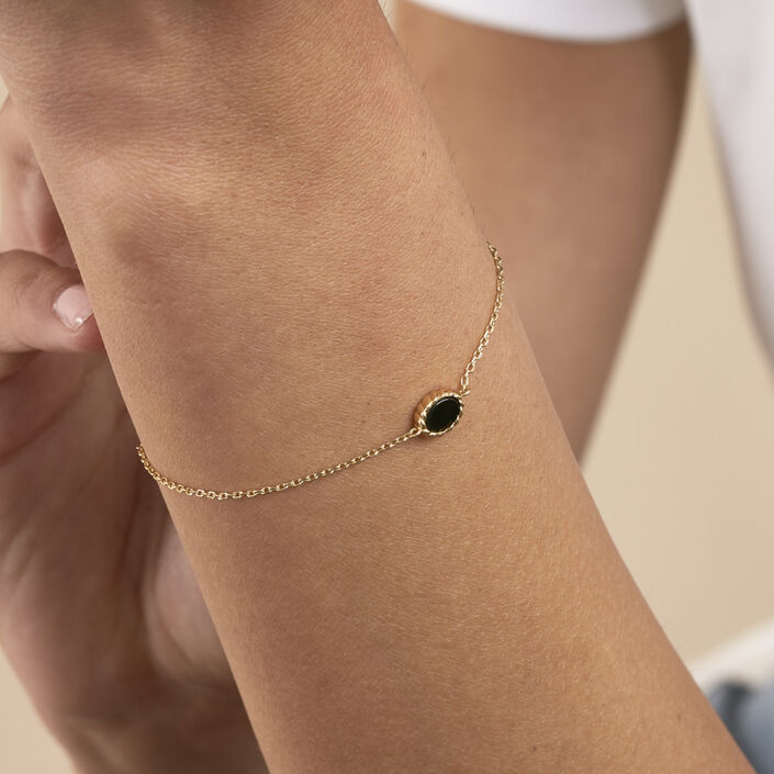 Pulsera de cadena ATMA - Onyx/ verde - Pulseras  | Agatha