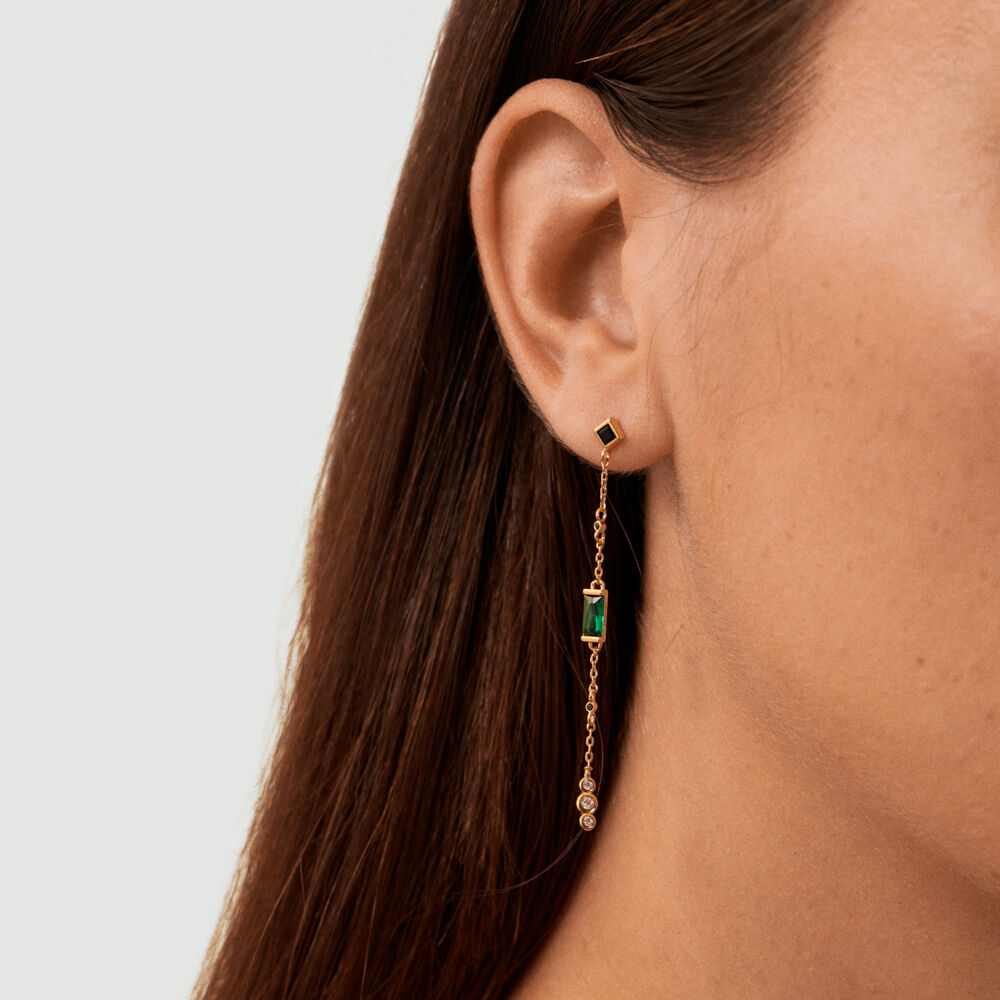 Pendientes largos SCARLET - Verde / Dorado - Pendientes de fantasía  | Agatha