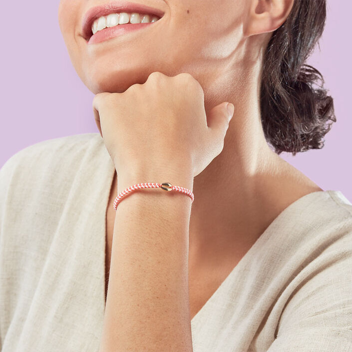 Pulsera con cordón O'SOLEIL - Coral / Oro - Pulseras  | Agatha