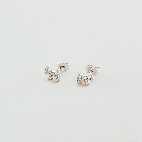 Pendientes cortos MASCOTTE - Plata / Oro - Pendientes  | Agatha