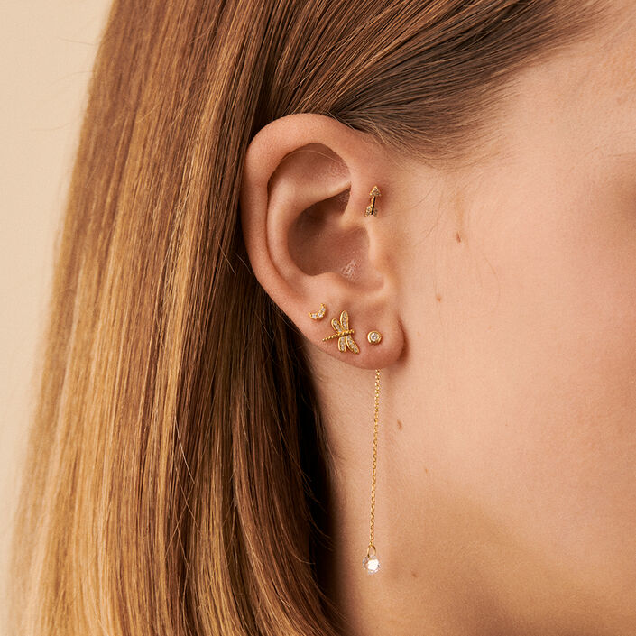 Piercing mini PERCEE - Cristal / Dorado - Piercings  | Agatha