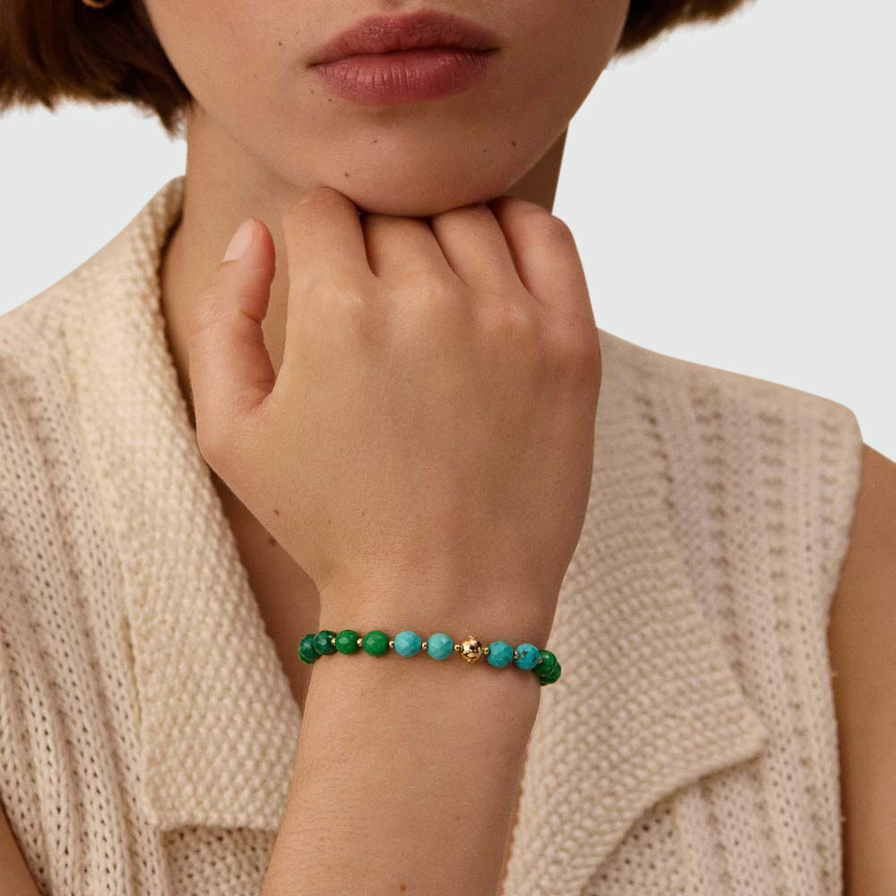 Pulsera de cadena NIGHTFALL - Verde / Dorado - Pulsera de cadena  | Agatha