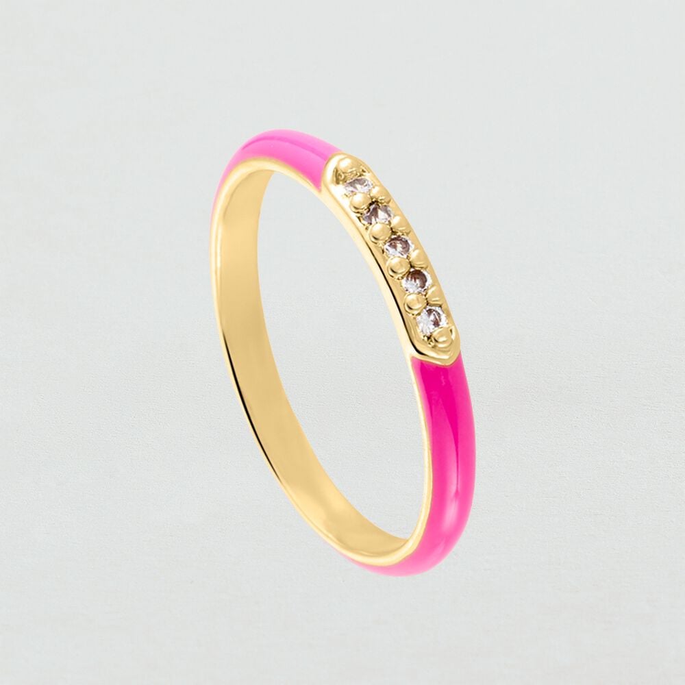 Anillo fino BONHEUR - Rosa / Oro - Anillos  | Agatha