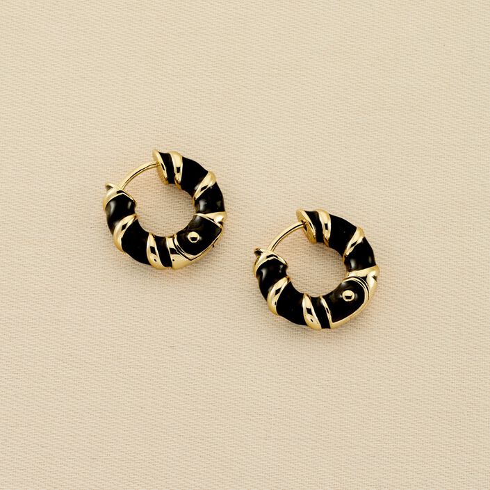 Criollas SESHA - Negro / Oro - Pendientes  | Agatha
