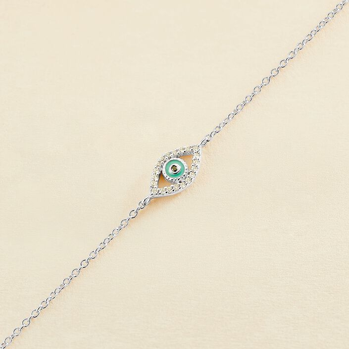 Pulsera de cadena LUCKY EYE - Turquesa / Plata - Pulseras  | Agatha