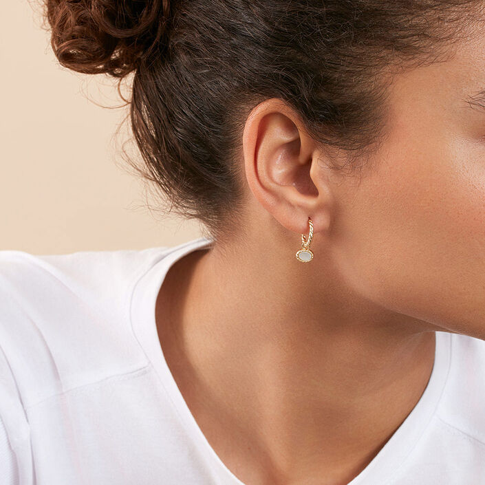 Criollas ATMA - Madre perla / Rosa - Pendientes  | Agatha