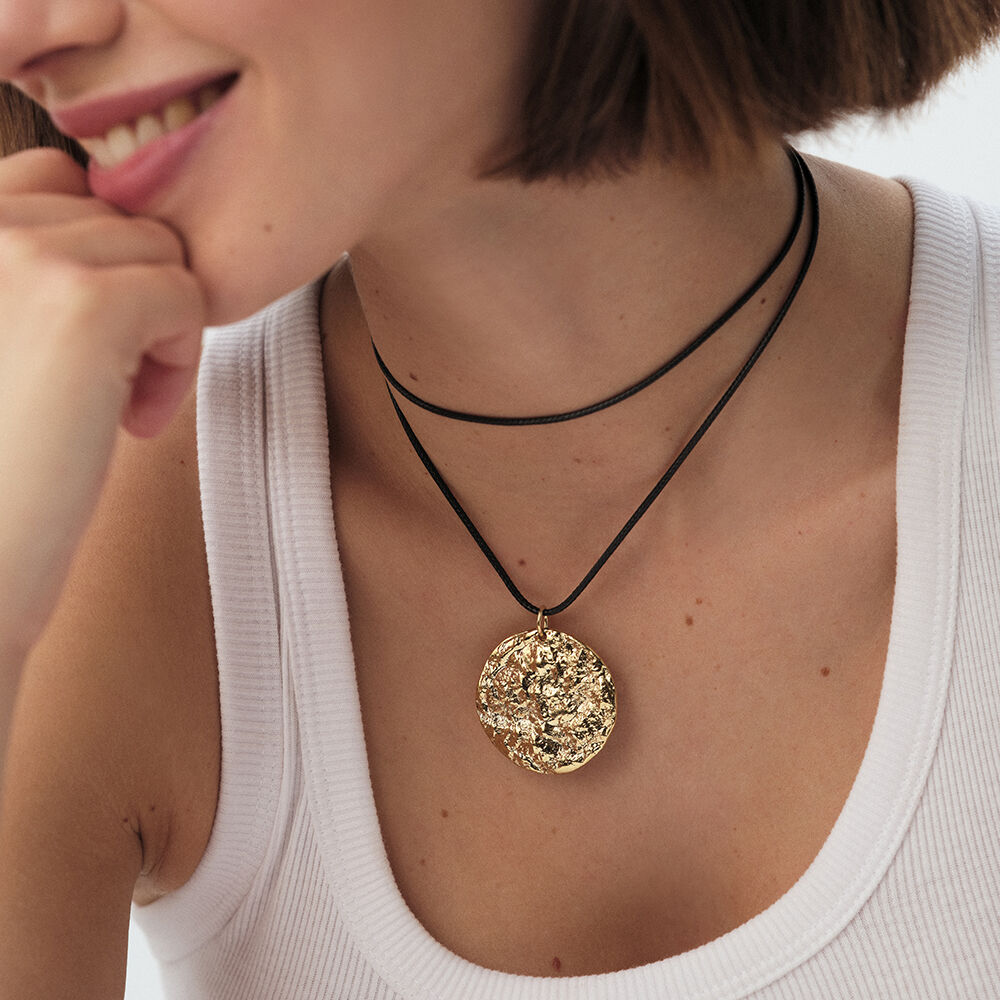 Colgante MEDALLA MARTILLADA - Dorado - Best sellers  | Agatha