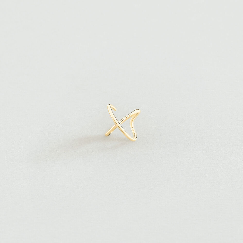 Ear cuff CRUZADO - Dorado - Piercings  | Agatha