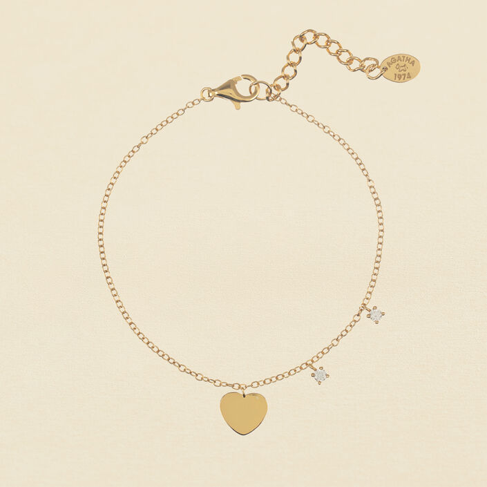 Pulsera de cadena CORAZON - Cristal / Dorado - Pulseras  | Agatha