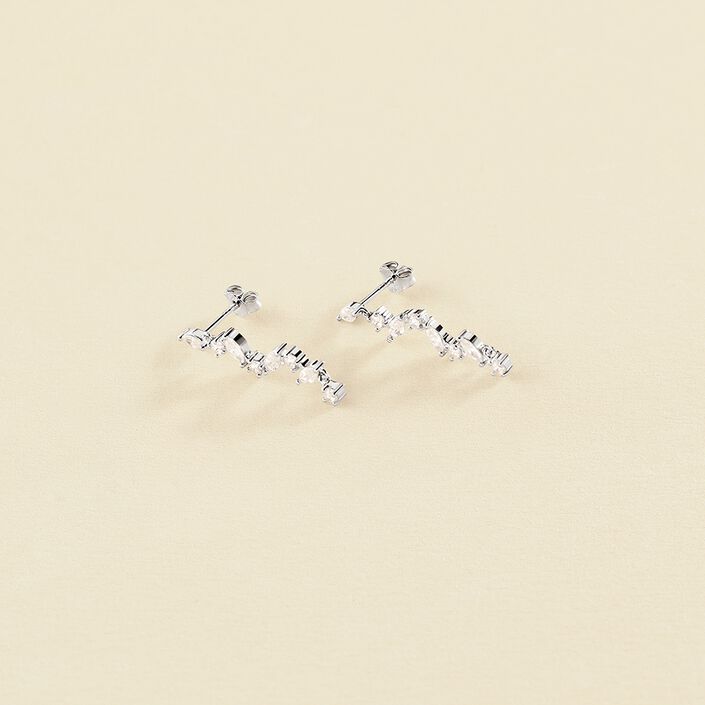 Pendientes largos PLEIADES - Cristal / Plateado - Pendientes  | Agatha