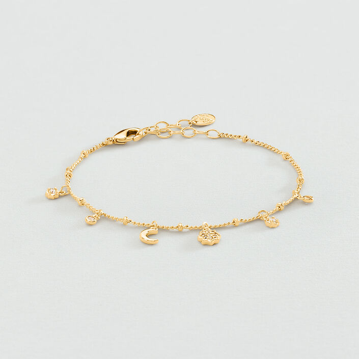 Pulsera de cadena MOONSTAR - Cristal / Oro - Pulseras  | Agatha