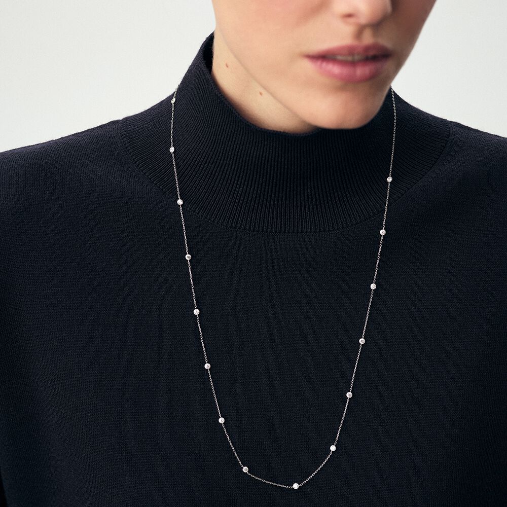 Collar largo NEC7BRILLANT - Cristal / Plateado - Collar de fantas&iacute;a  | Agatha