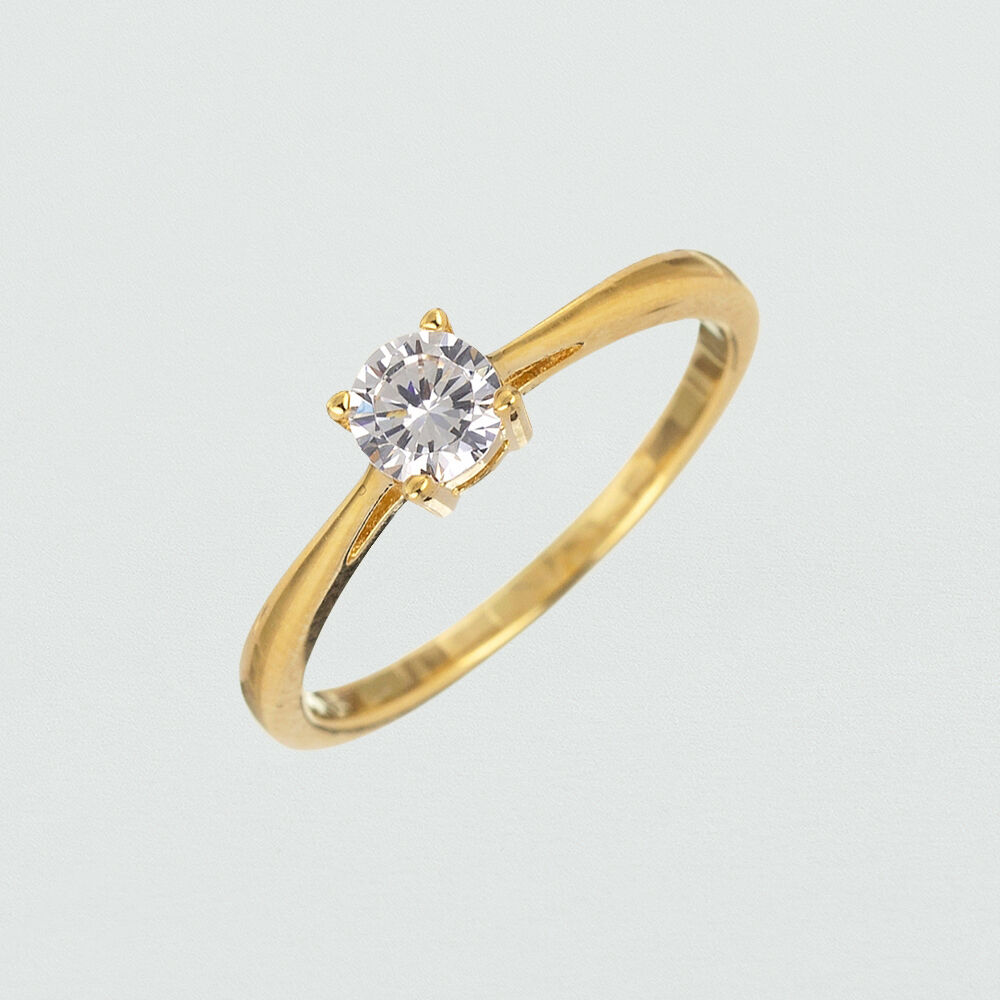 Anillo fino SOLITARI - Cristal / Dorado - Anillos  | Agatha