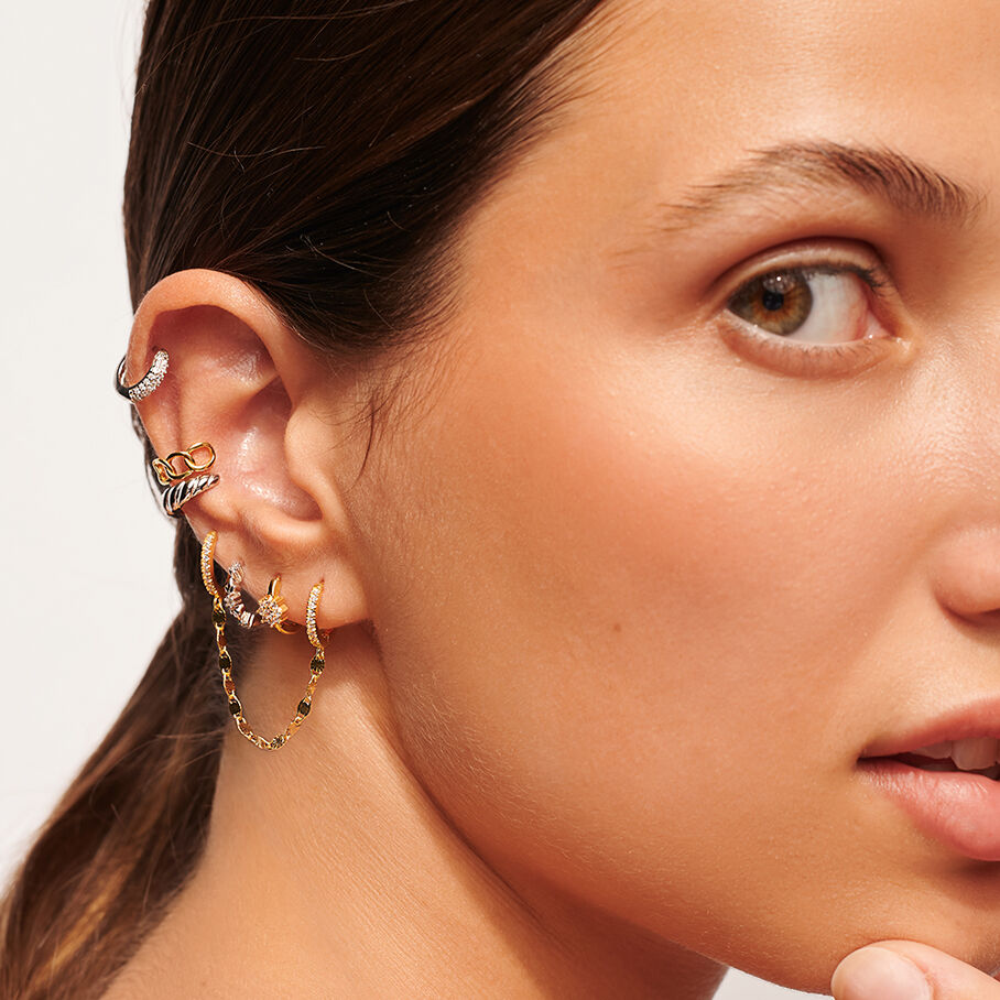 Piercing criolla ROMI - Cristal / Plateado - Piercings  | Agatha