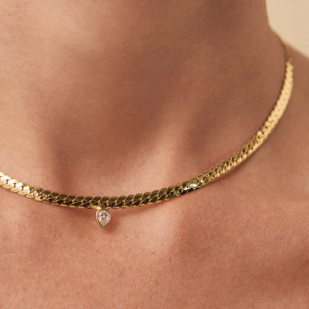 Collar corto NEITH - Cristal / Dorado - Collares  | Agatha