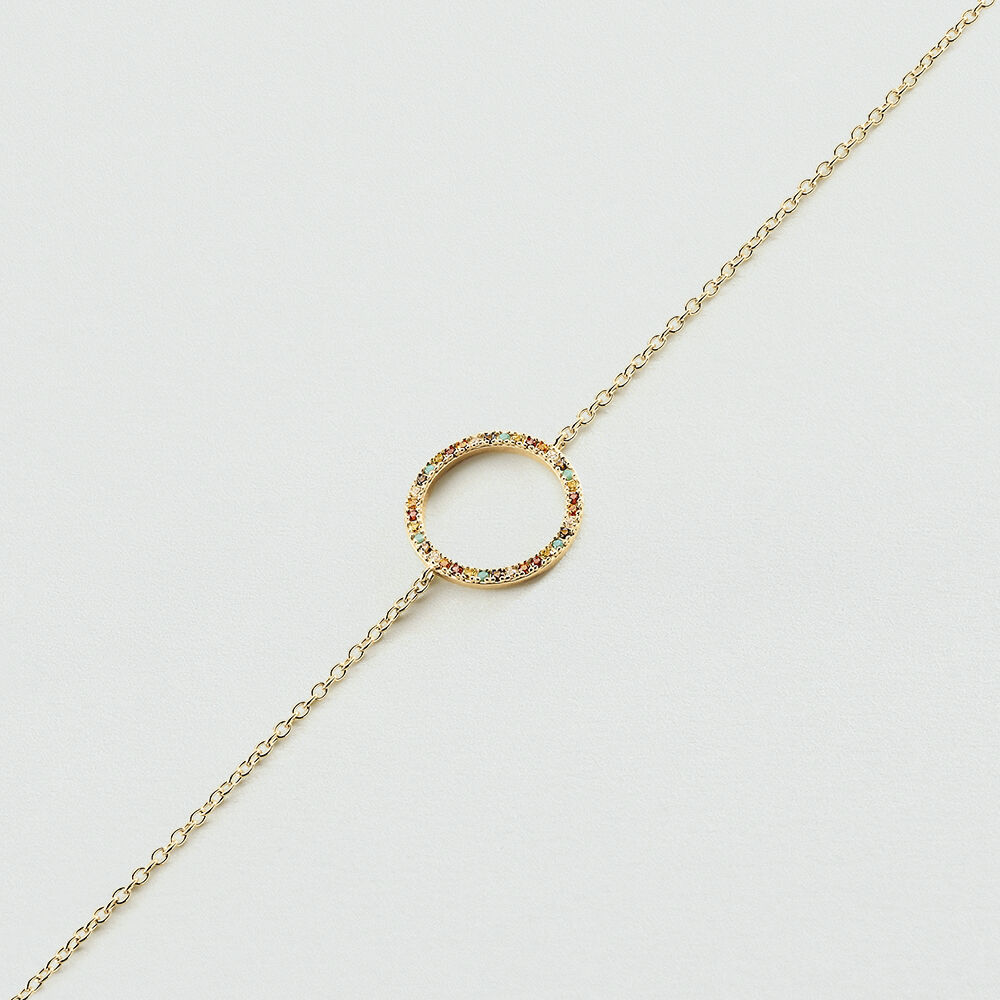 Pulsera de cadena RAINBOW - Multicolor / Oro - Pulsera de cadena  | Agatha