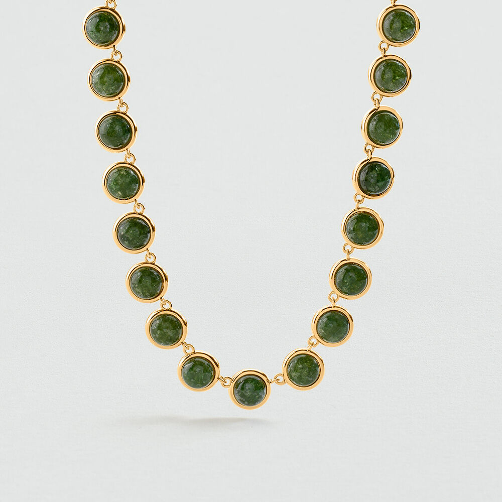 Collar corto PIEDRA BATIGNOLLES - Verde / Dorado - Collar corto  | Agatha