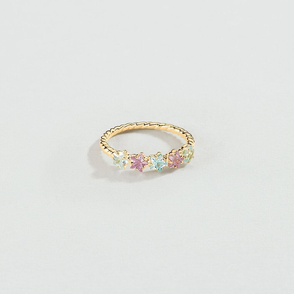 Anillo fino SPACEAG - Multicolor / Oro - Anillos de fantas&iacute;a  | Agatha