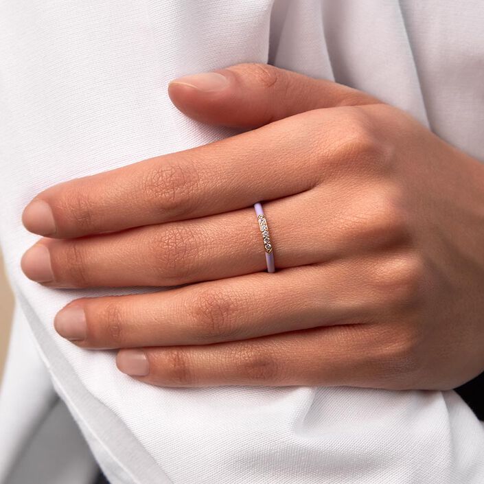 Anillo fino BONHEUR - Lavanda - Anillos  | Agatha