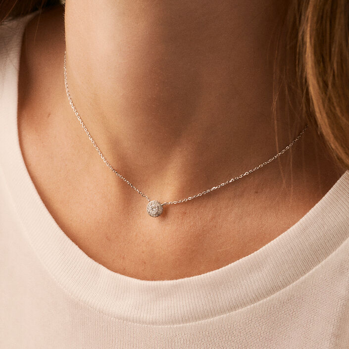 Collar corto IMPERIAL - Cristal / Plateado - Collares  | Agatha