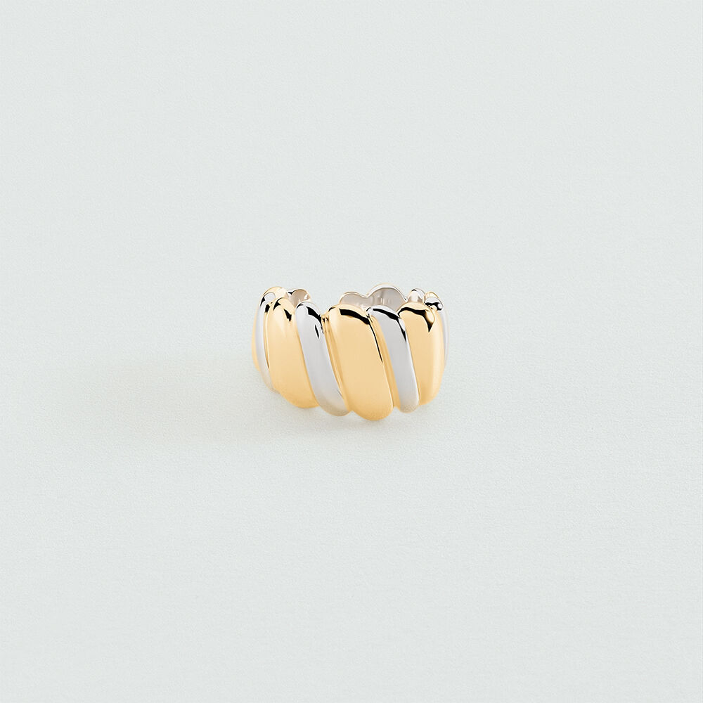 Anillo ancho TWISTED - Plateado / Dorado - Rebajas  | Agatha