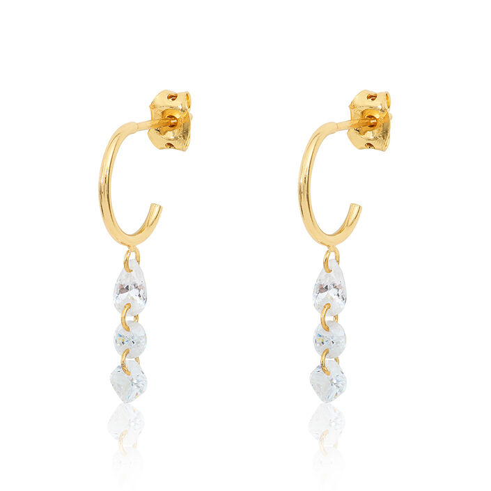 Criollas PETILLE - Cristal / Dorado - Pendientes  | Agatha