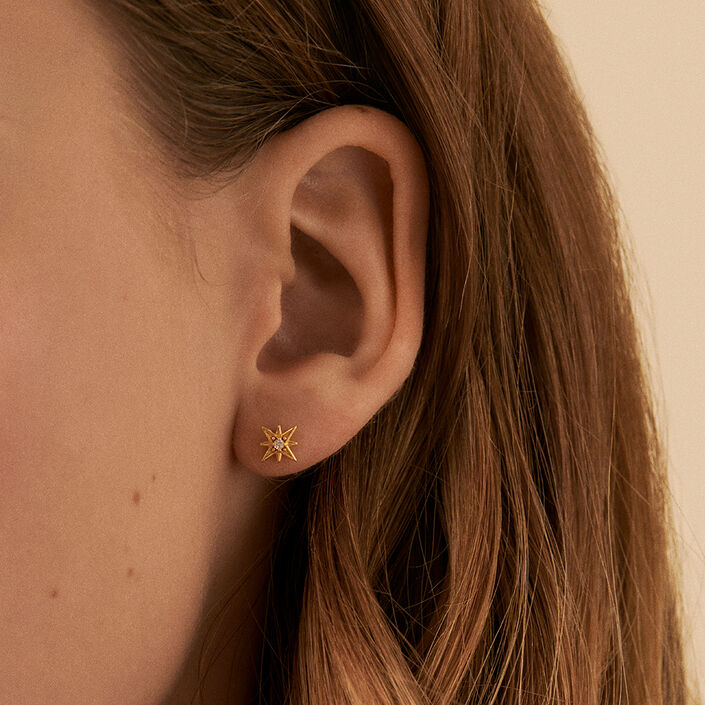 Pendientes cortos OURSE - Cristal / Dorado - Pendientes  | Agatha