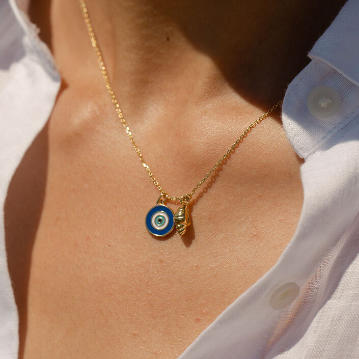 Collar corto CYCLADES - Azul / Oro - Collares  | Agatha