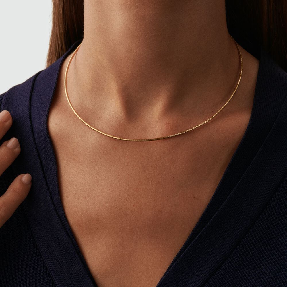 Collar corto RÍGIDA - Dorado - Cadena  | Agatha