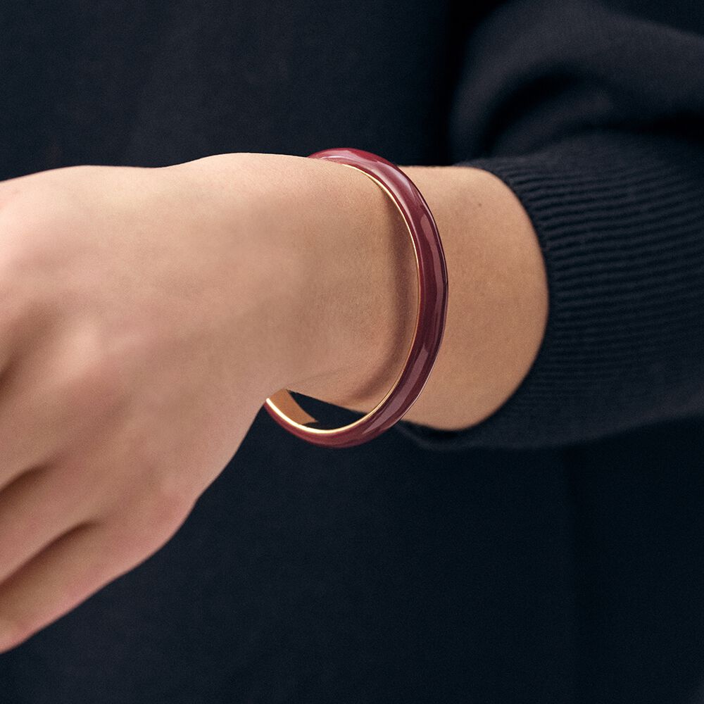 Pulsera rígida LEO - Bordeos / Dorado - Pulsera rígida  | Agatha