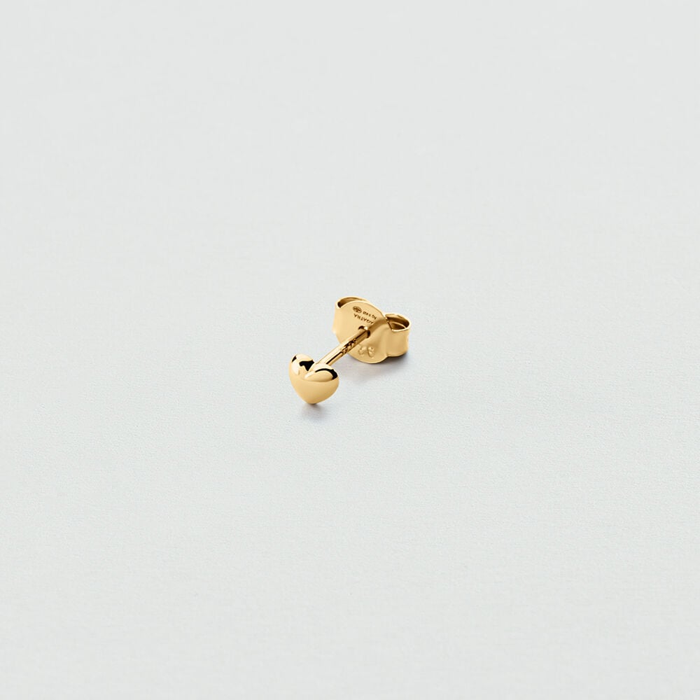 Pendiente corto individual CORAZ&Oacute;N - Dorado - Pendientes  | Agatha