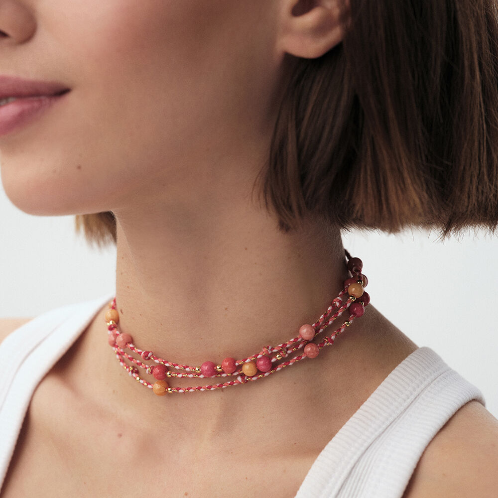 Collar largo TIARE - Rosa / Oro - Collar largo  | Agatha