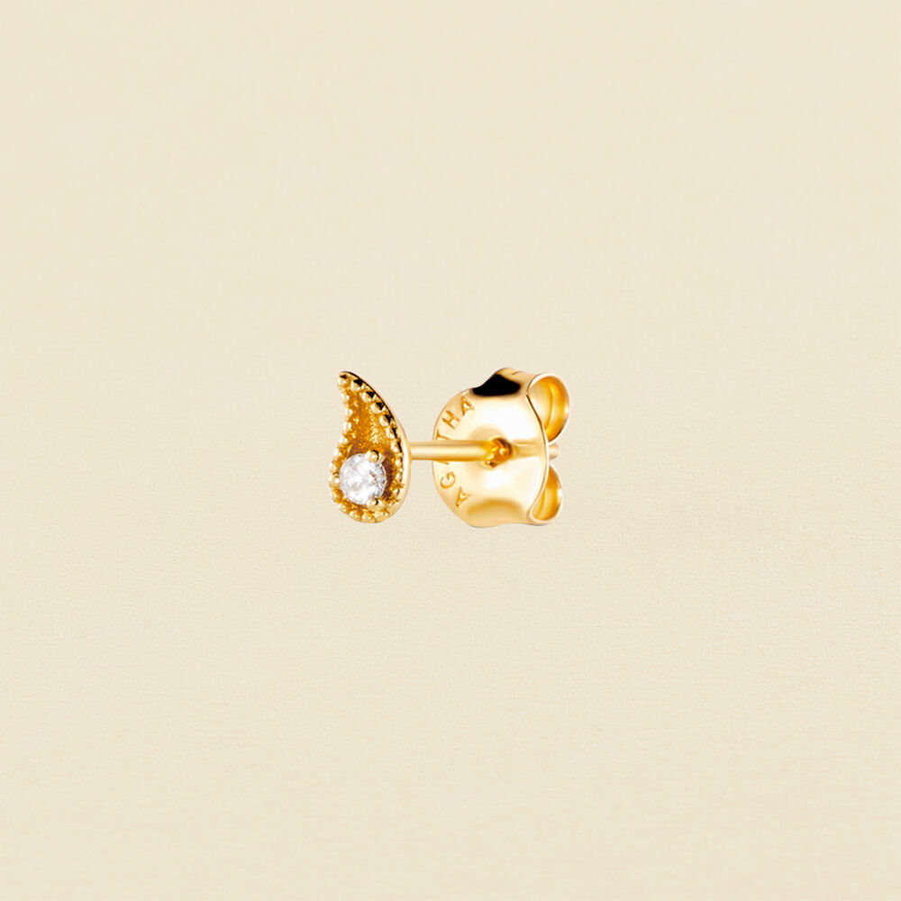 Piercing mini VIRGULA - Cristal / Dorado - Piercings  | Agatha