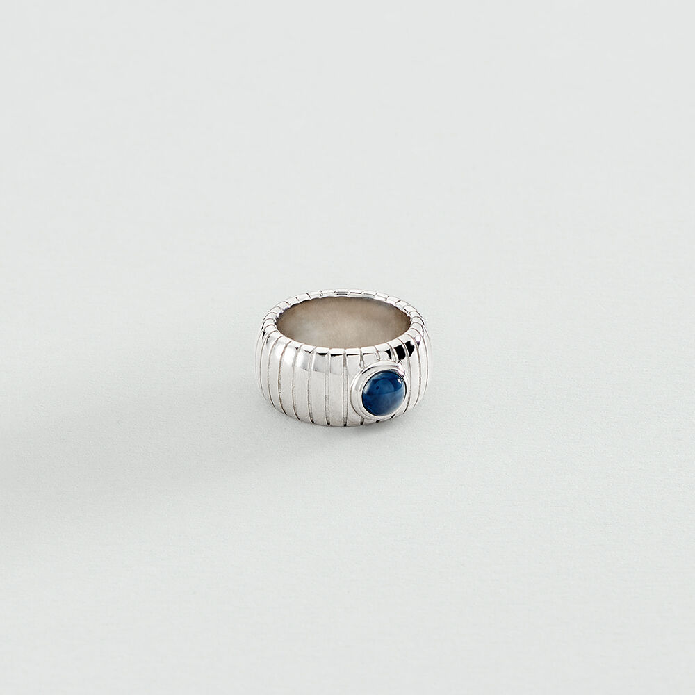 Anillo ancho BE - Azul / Plata - Anillo ancho  | Agatha
