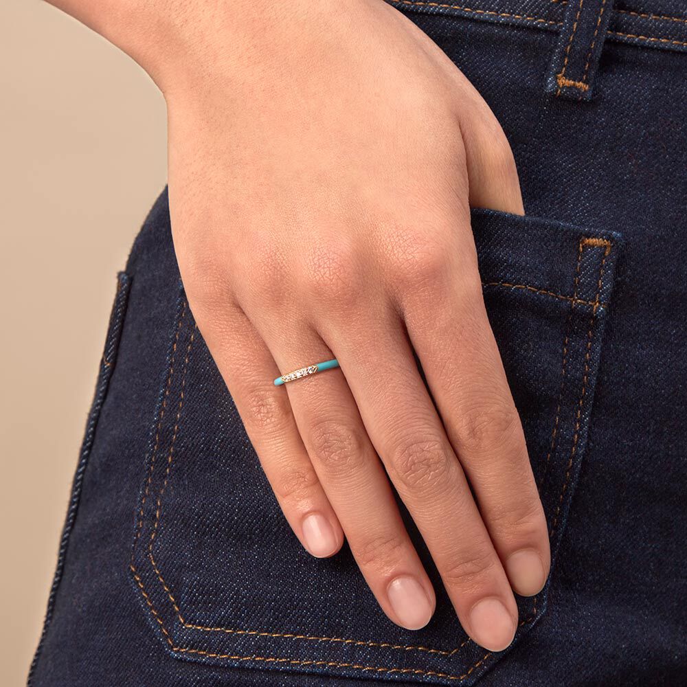 Anillo fino BONHEUR - Turquesa / Oro - Anillos  | Agatha