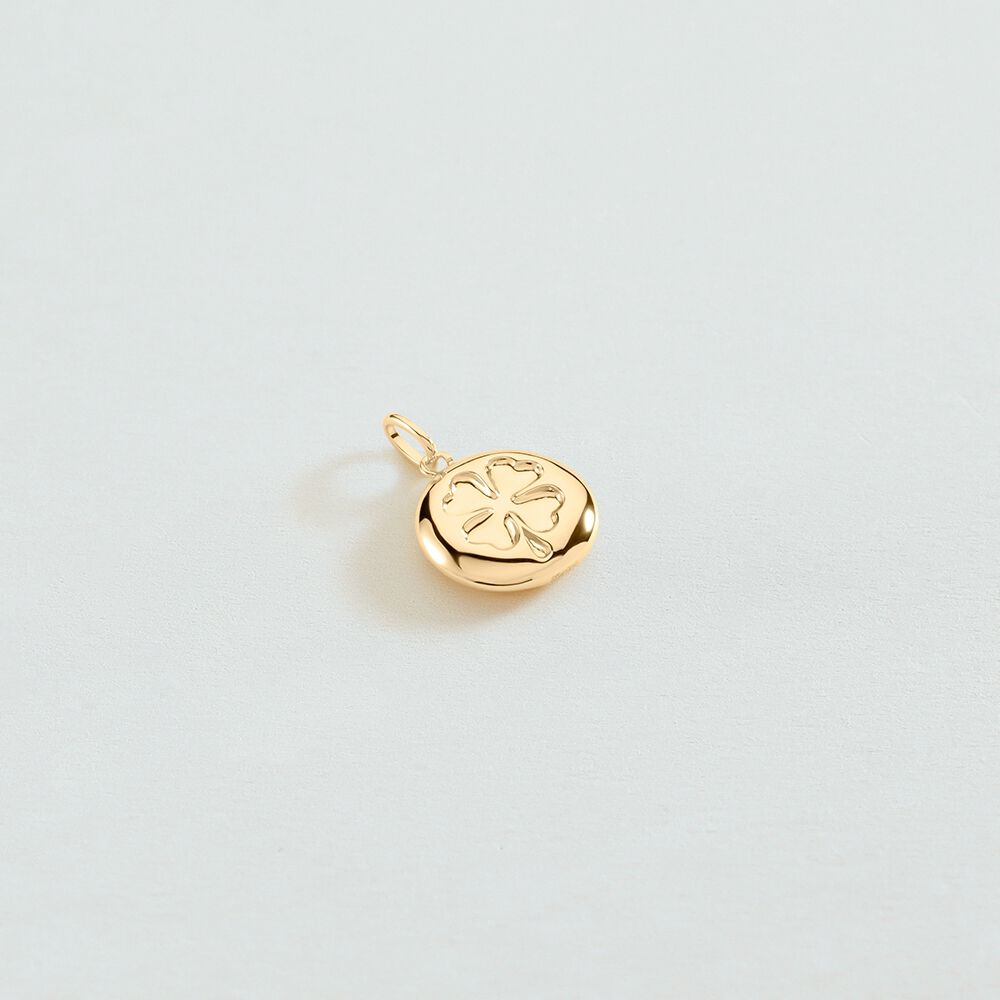 Colgante MEDALLÓN TRÉBOL - Dorado - Sin piedra  | Agatha