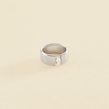 Anillo ancho JADE - Cristal / Plateado - Anillos  | Agatha