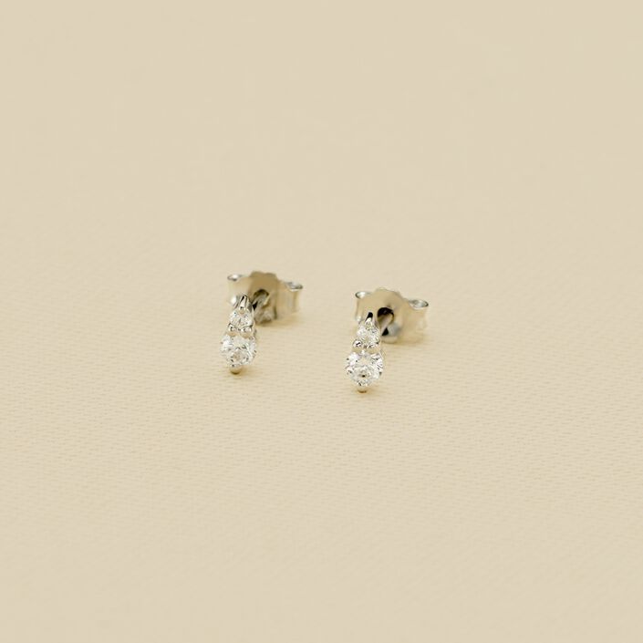 Pendientes cortos PLEIADES - Cristal / Plateado - Pendientes  | Agatha