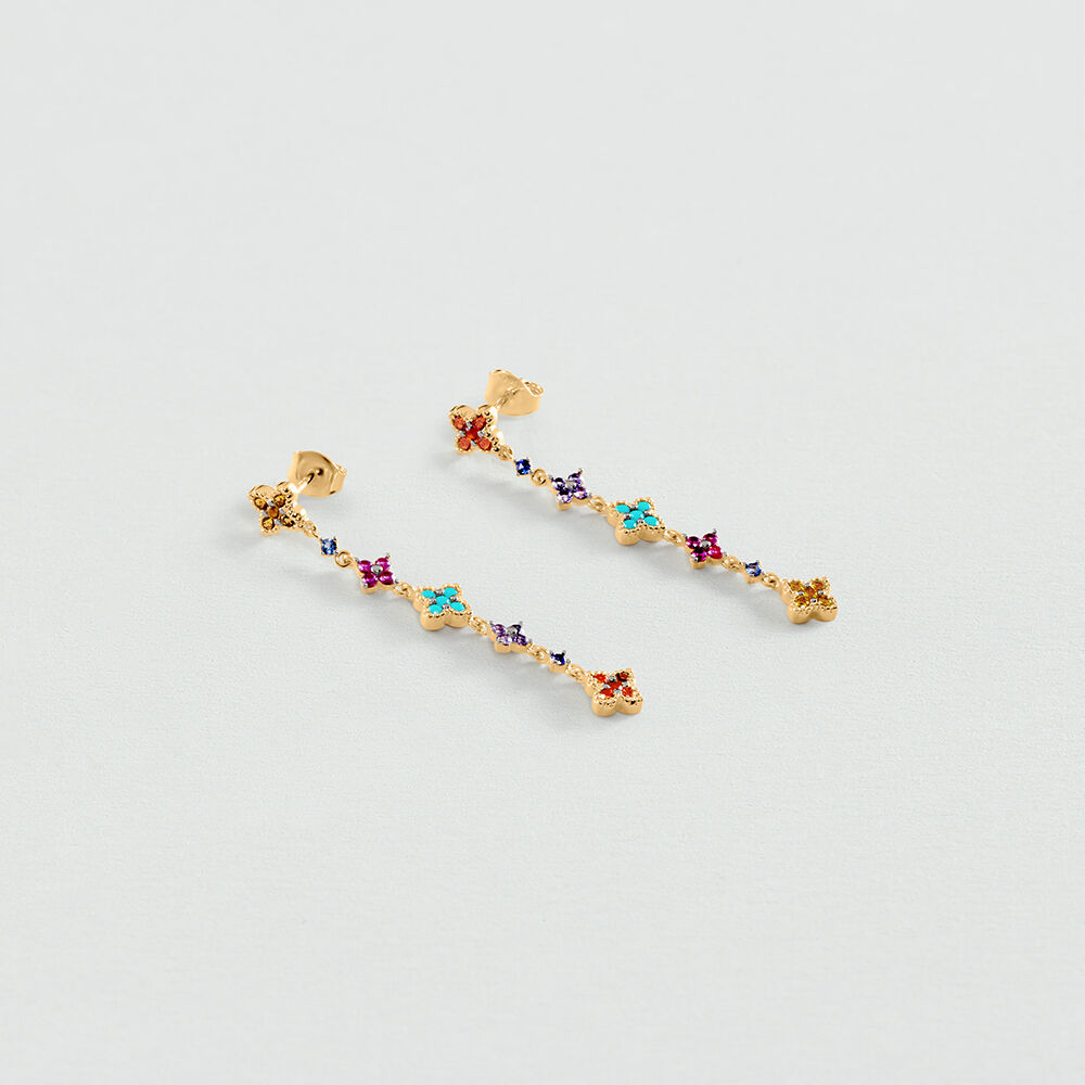 Pendientes largos BELOVED - Multicolor / Oro - Pendientes largos  | Agatha