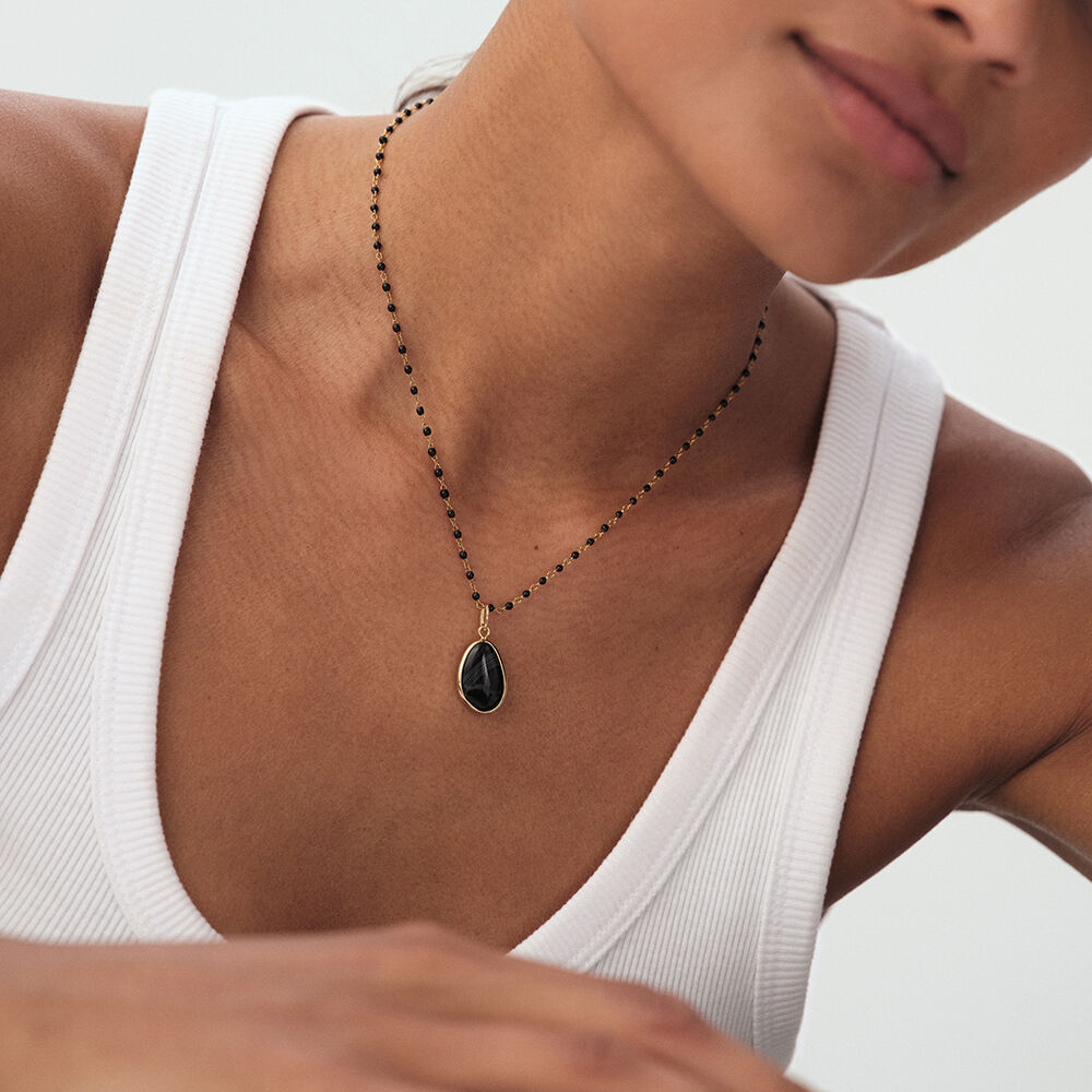 Collar corto SMARTY - Negro / Oro - Collar corto  | Agatha