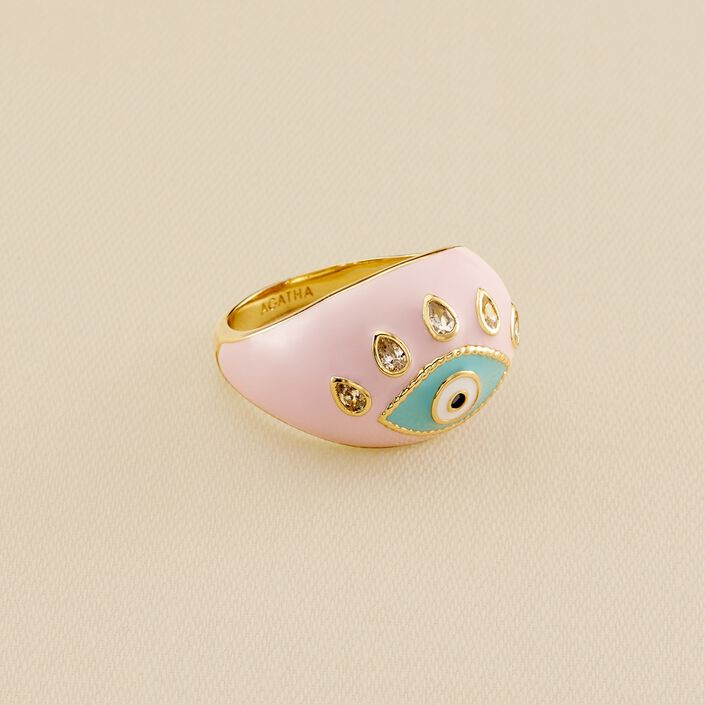 Anillo ancho CYCLADES - Piedra de luna gris - Anillos  | Agatha