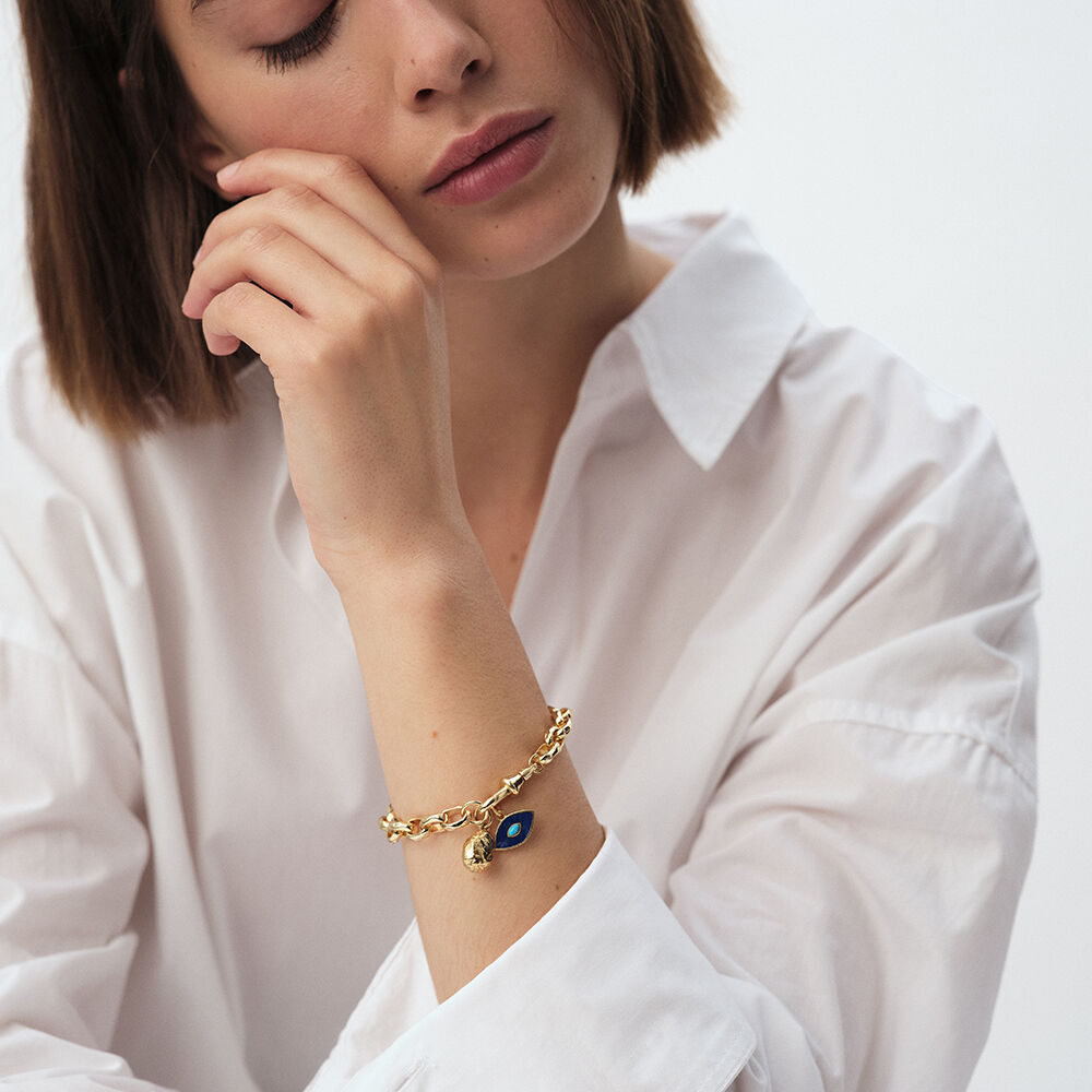 Colgante OJO LAPISLÁZULI - Azul / Oro - Sin piedra  | Agatha