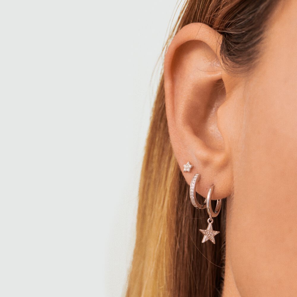 Piercing criolla CRIODIAM - Cristal / Plateado - Piercings  | Agatha