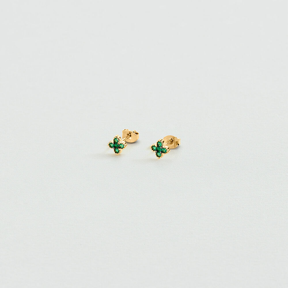Pendientes cortos BELOVED - Verde / Dorado - Pendientes cortos  | Agatha
