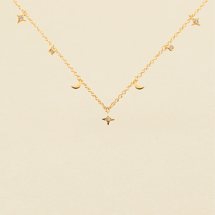 Collar corto GALAXIE - Cristal / Dorado - Collares  | Agatha