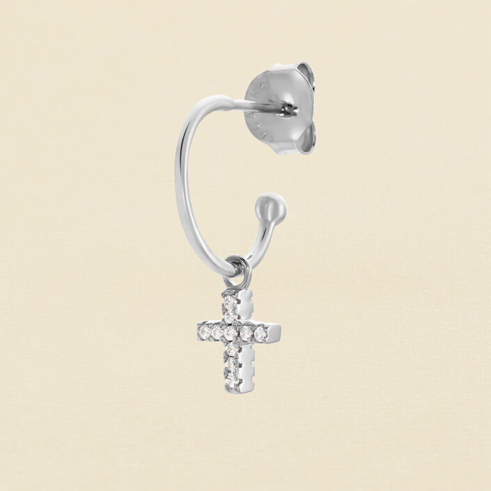 Piercing criolla CRIOCRUZ - Cristal / Plateado - Piercings  | Agatha