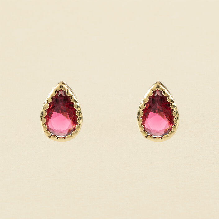 Pendientes cortos MADEIRA - Rosa / Oro - Pendientes  | Agatha