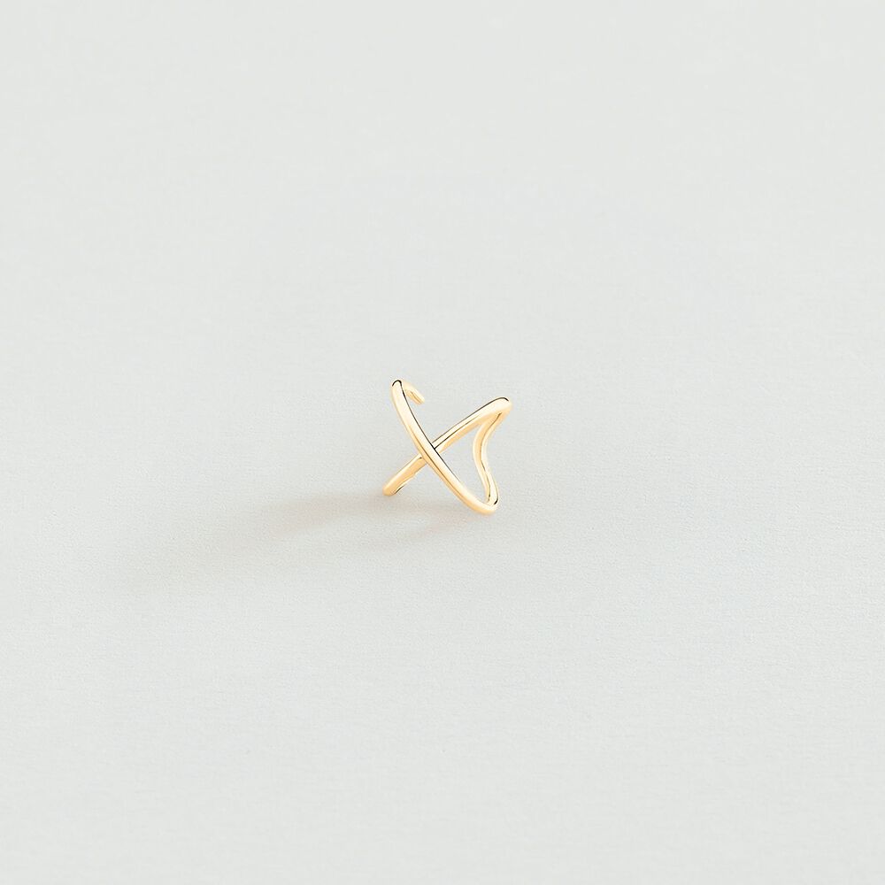 Ear cuff CRUZADO - Dorado - Piercings  | Agatha